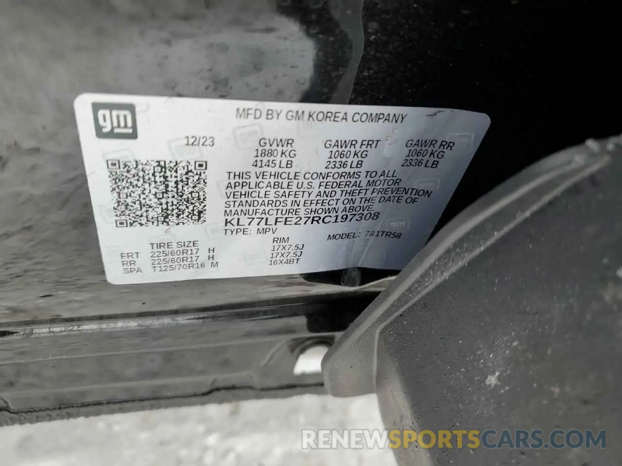 12 Фотография поврежденного автомобиля KL77LFE27RC197308 CHEVROLET TRAX 2024