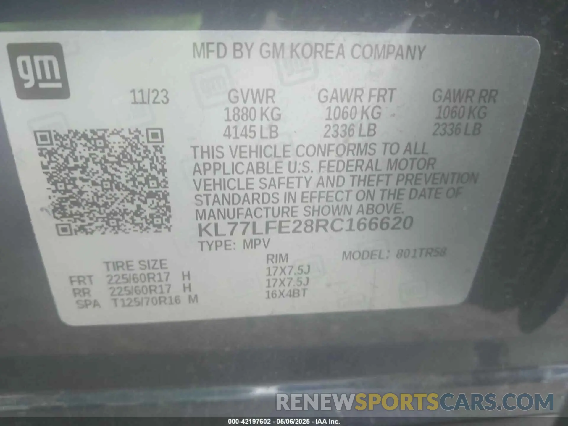 9 Photograph of a damaged car KL77LFE28RC166620 CHEVROLET TRAX 2024