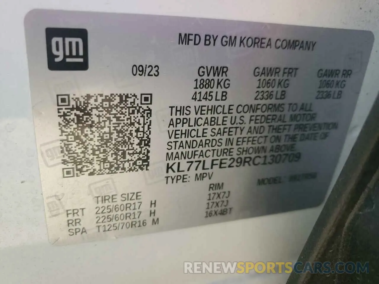 13 Фотография поврежденного автомобиля KL77LFE29RC130709 CHEVROLET TRAX 2024