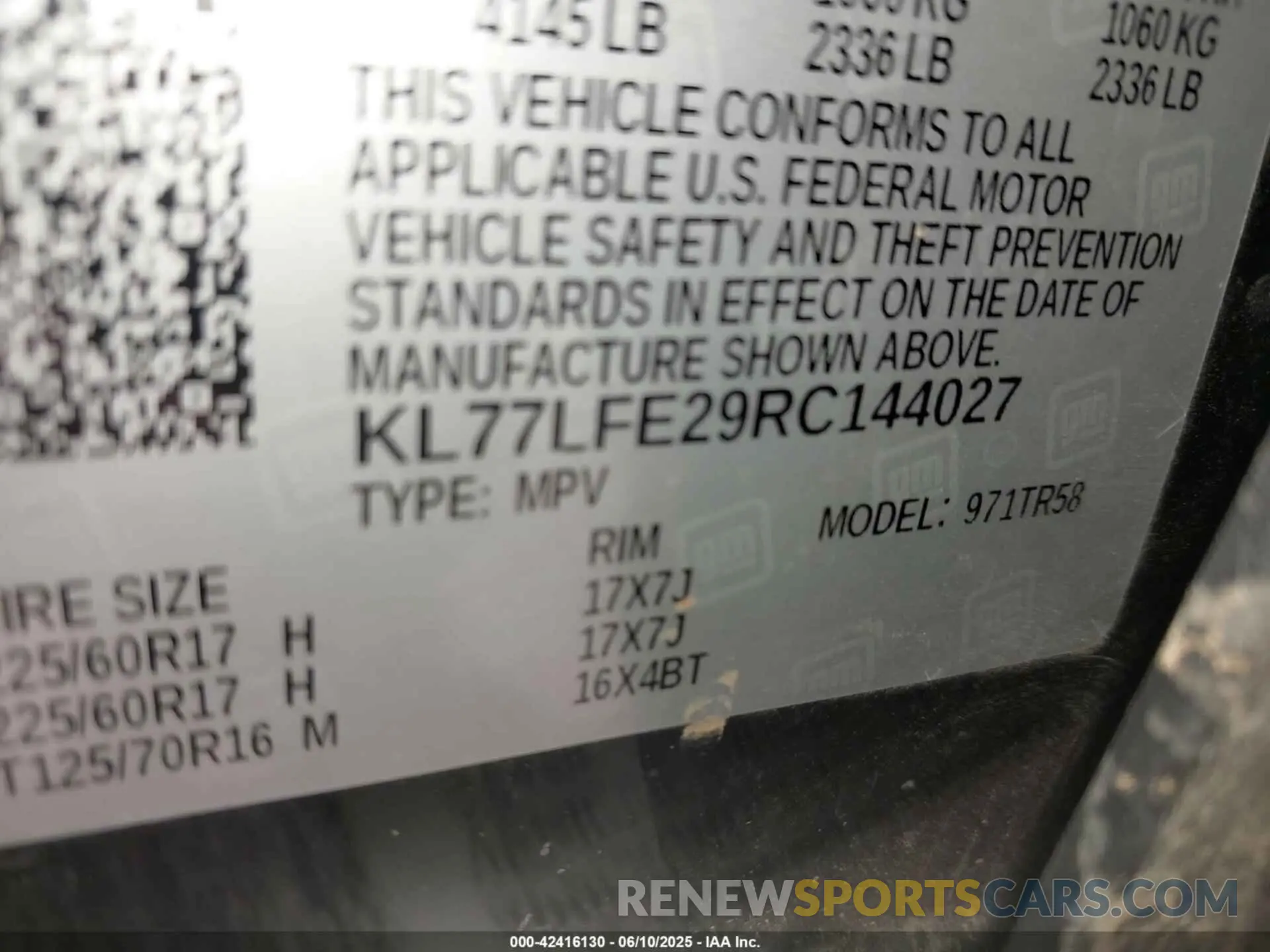 9 Фотография поврежденного автомобиля KL77LFE29RC144027 CHEVROLET TRAX 2024