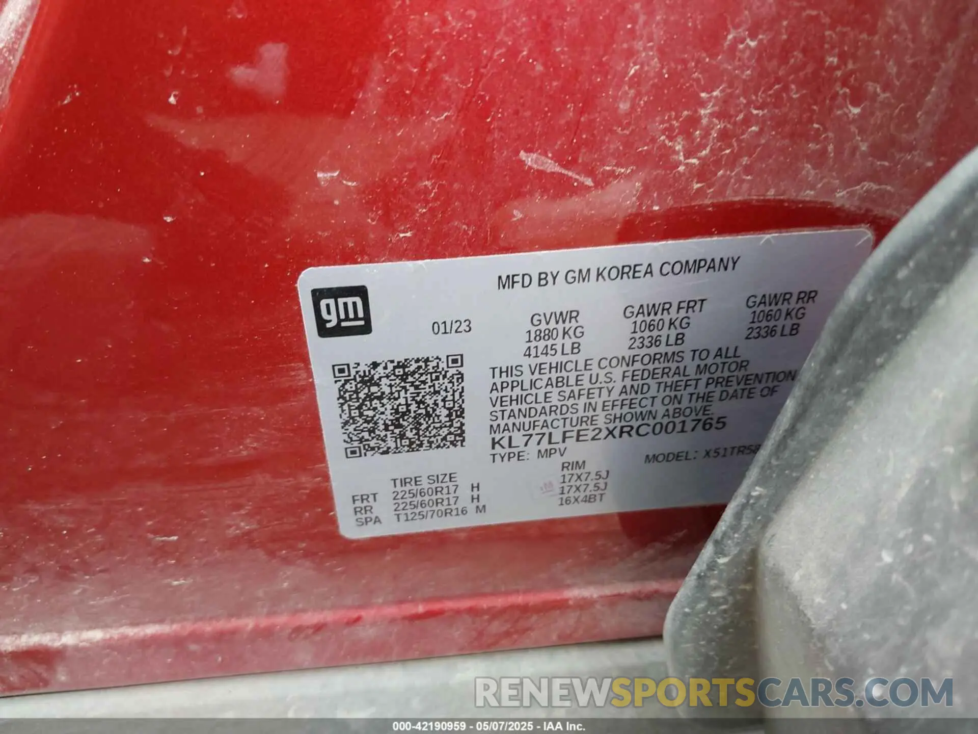 9 Photograph of a damaged car KL77LFE2XRC001765 CHEVROLET TRAX 2024