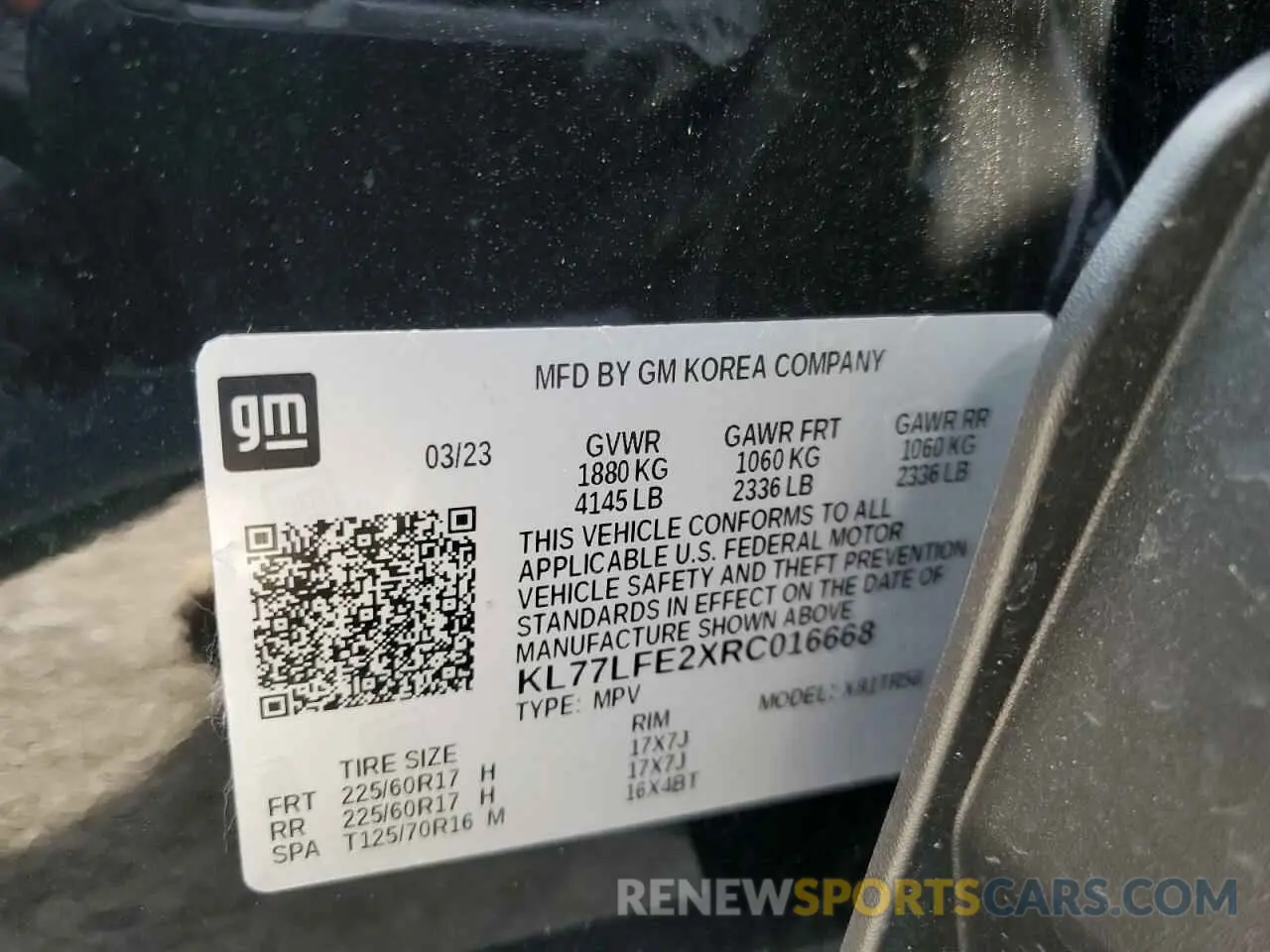 13 Фотография поврежденного автомобиля KL77LFE2XRC016668 CHEVROLET TRAX 2024