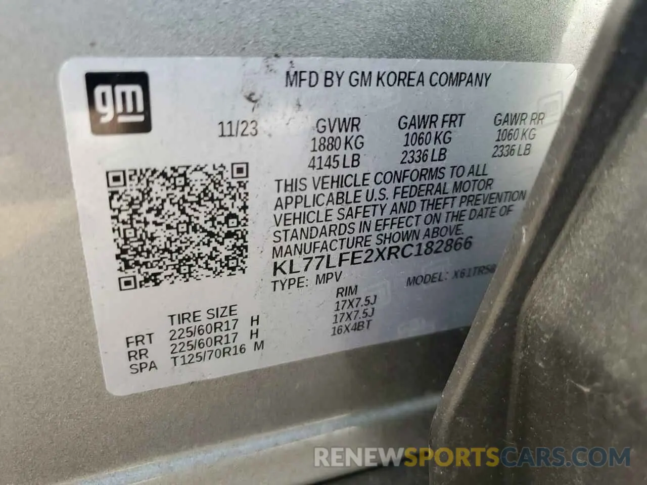 13 Фотография поврежденного автомобиля KL77LFE2XRC182866 CHEVROLET TRAX 2024