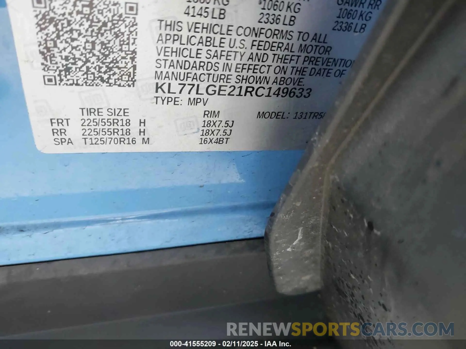 9 Фотография поврежденного автомобиля KL77LGE21RC149633 CHEVROLET TRAX 2024