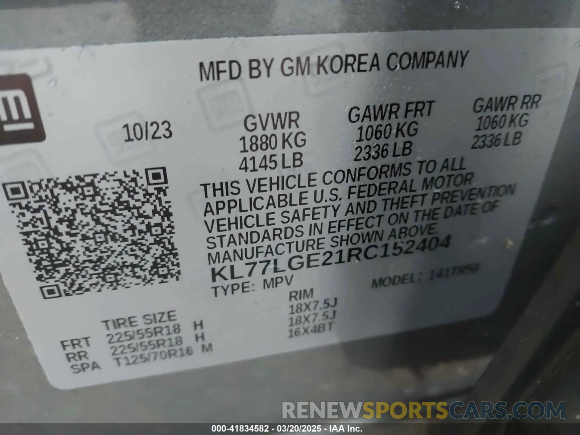 9 Фотография поврежденного автомобиля KL77LGE21RC152404 CHEVROLET TRAX 2024