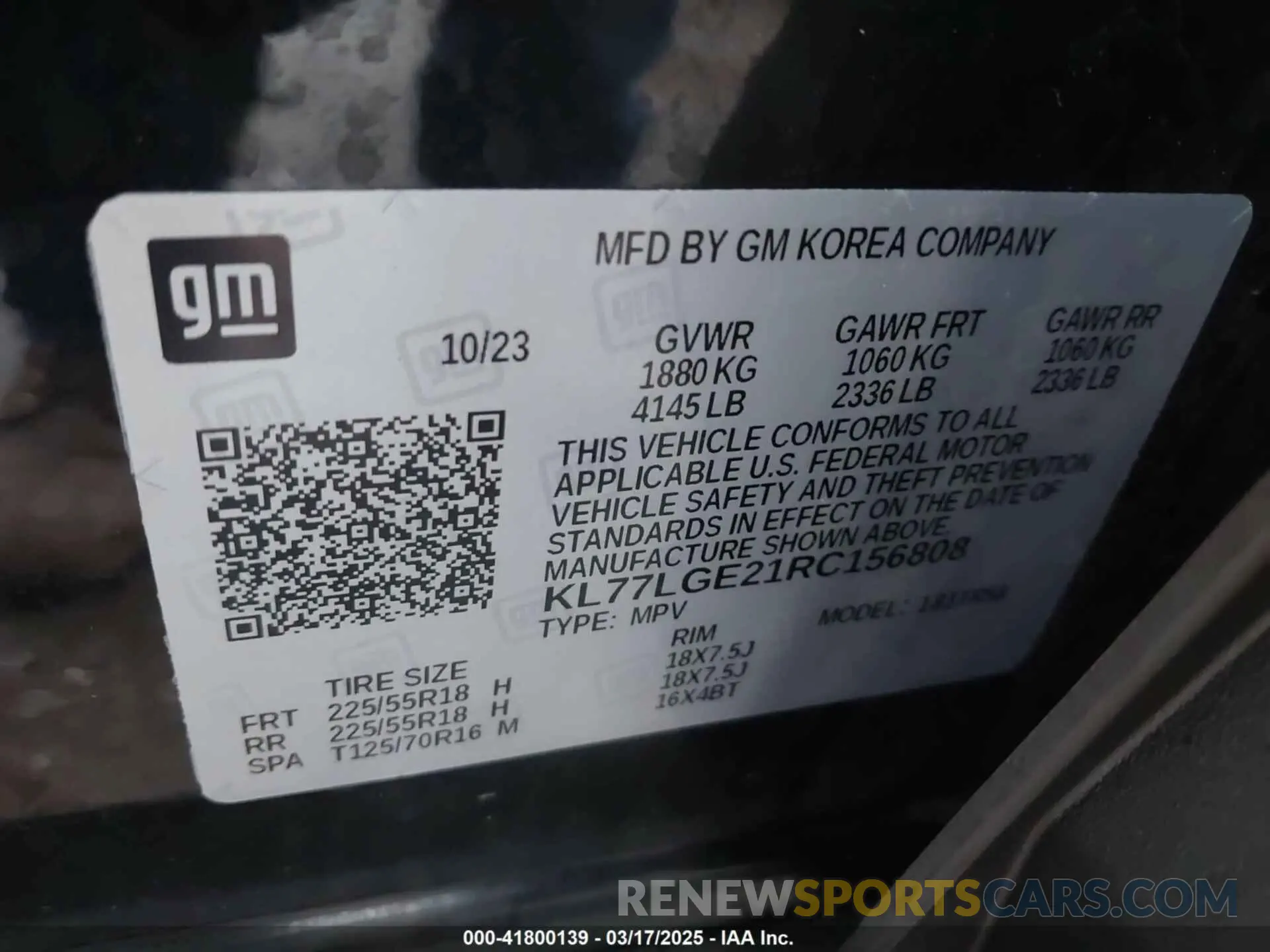 9 Photograph of a damaged car KL77LGE21RC156808 CHEVROLET TRAX 2024