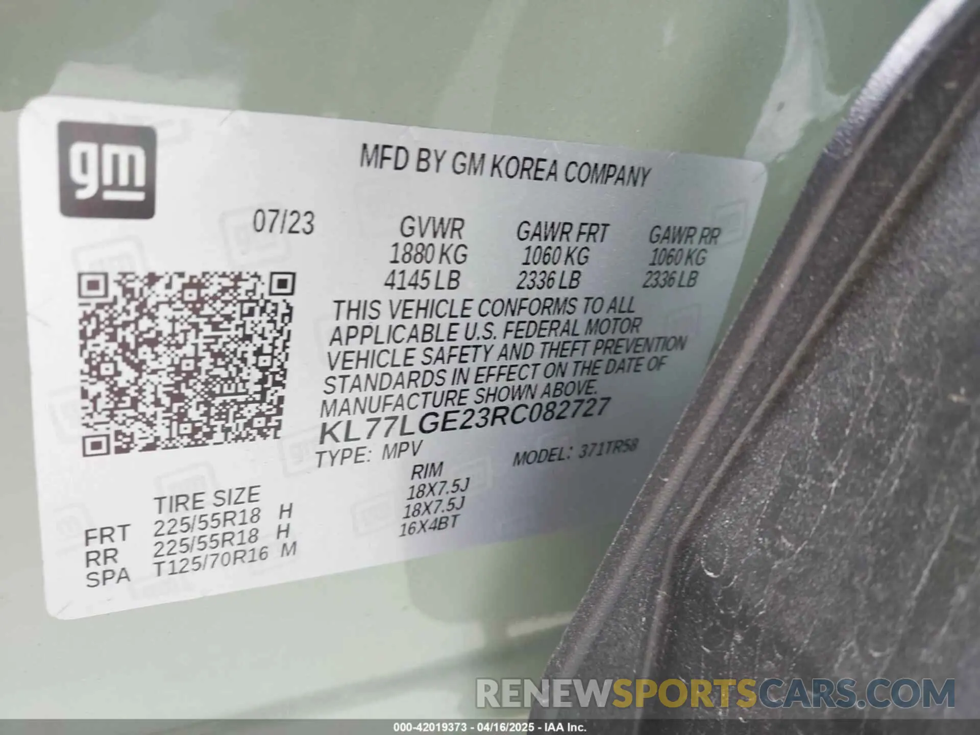 9 Photograph of a damaged car KL77LGE23RC082727 CHEVROLET TRAX 2024