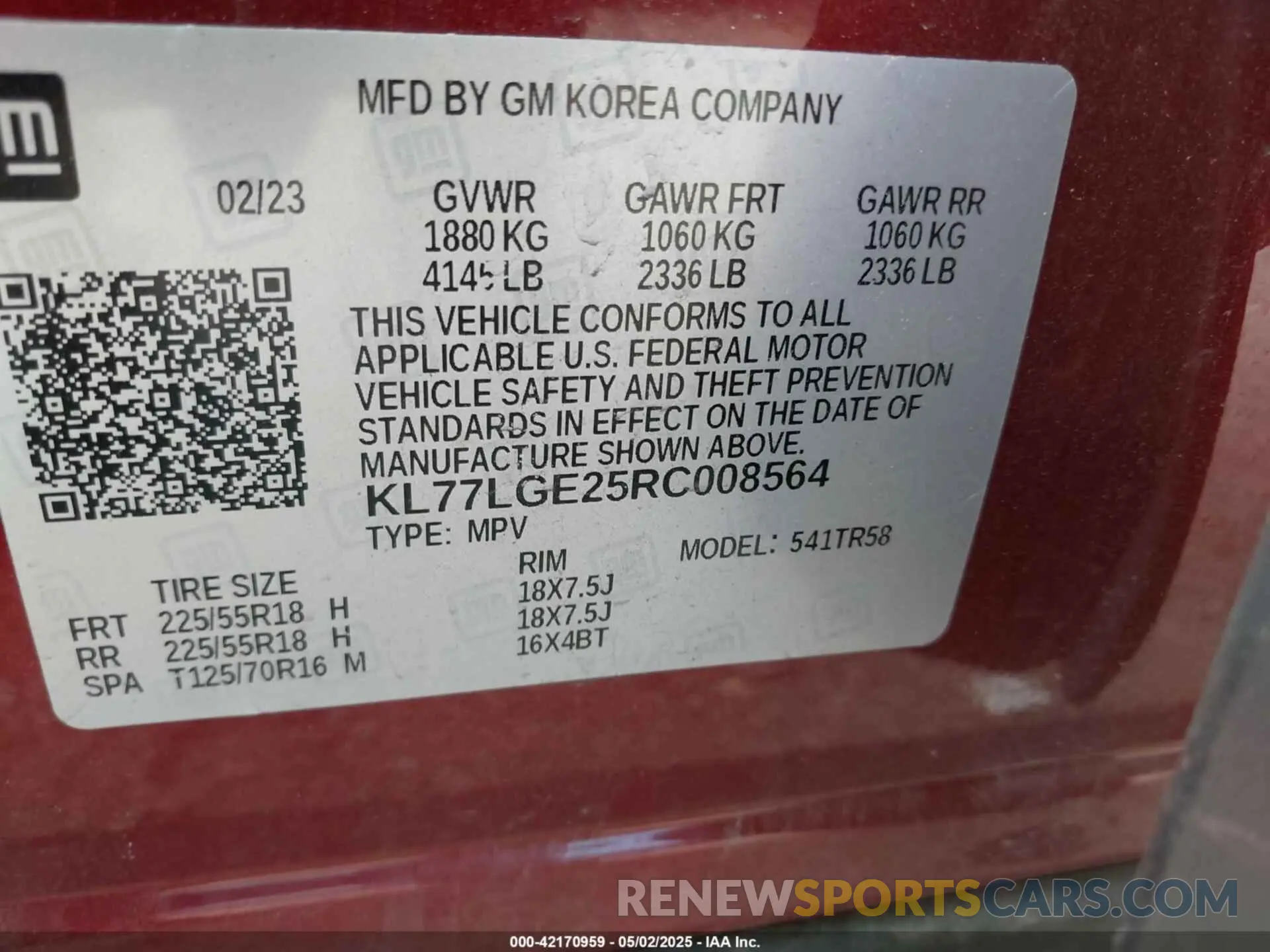 9 Photograph of a damaged car KL77LGE25RC008564 CHEVROLET TRAX 2024