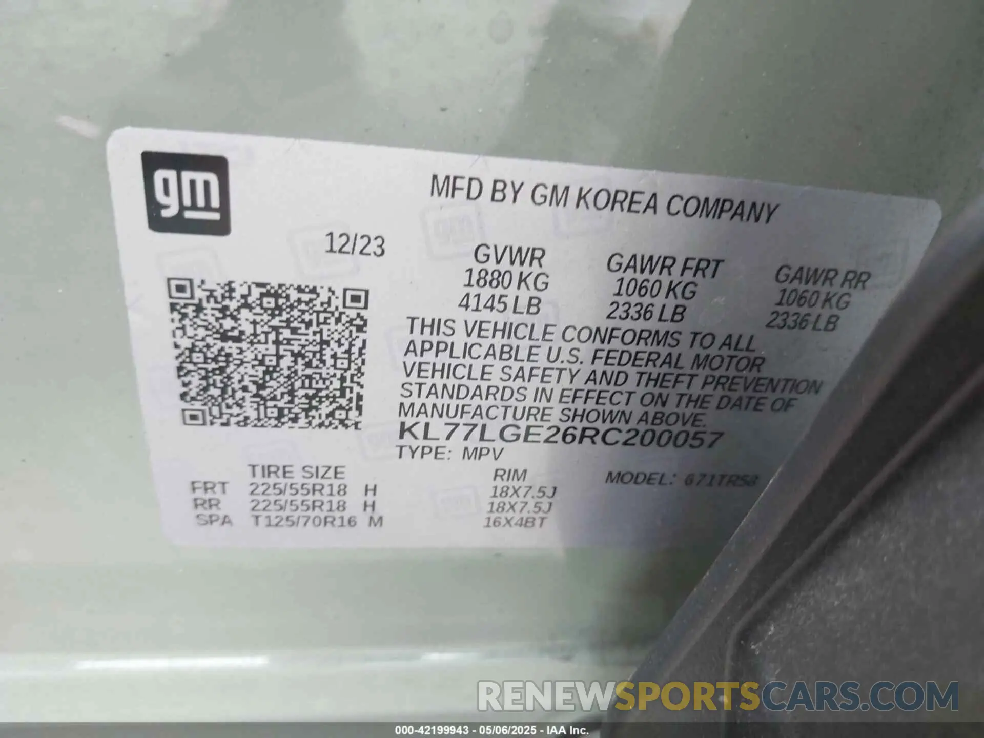9 Photograph of a damaged car KL77LGE26RC200057 CHEVROLET TRAX 2024