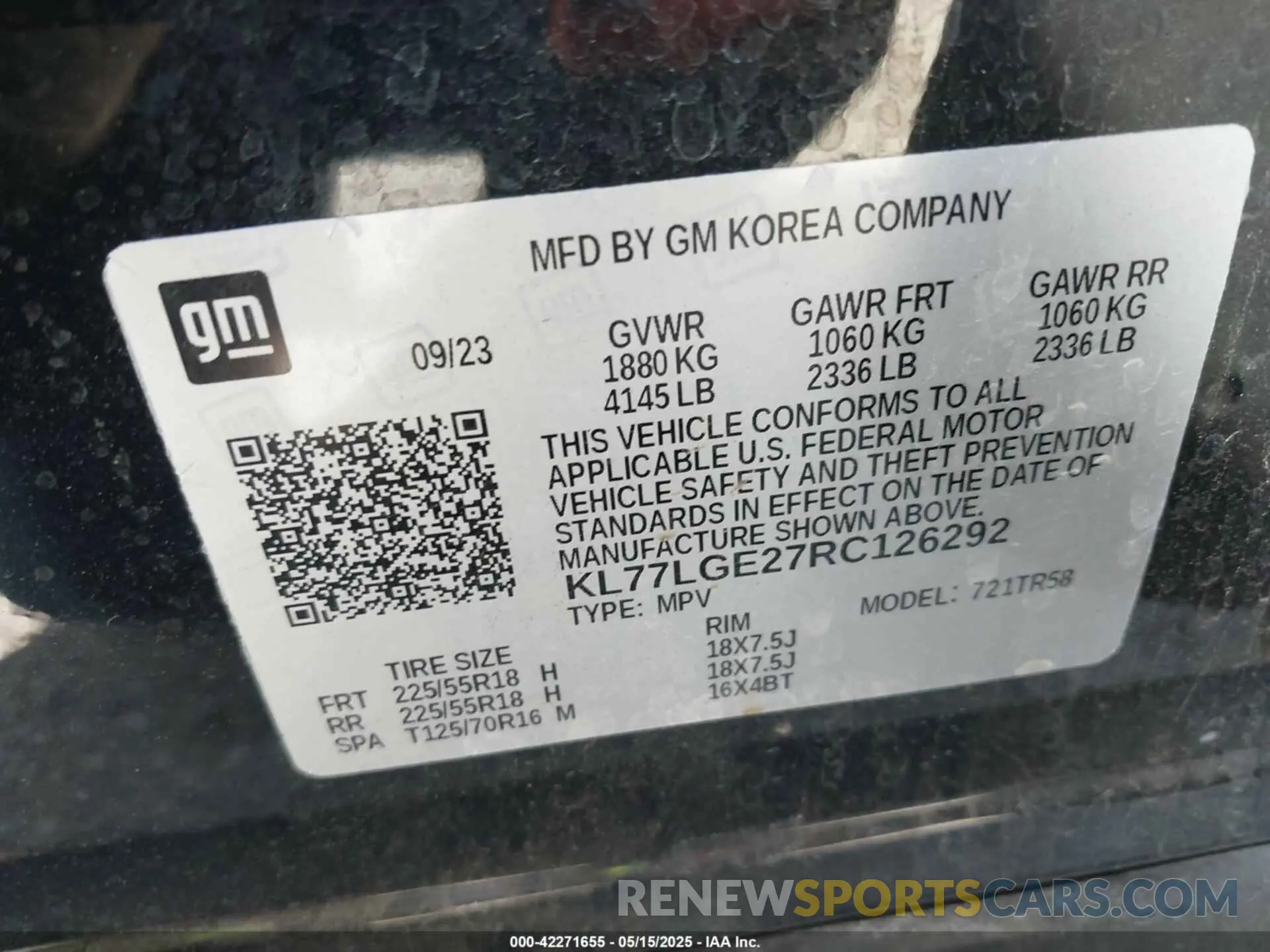 9 Photograph of a damaged car KL77LGE27RC126292 CHEVROLET TRAX 2024