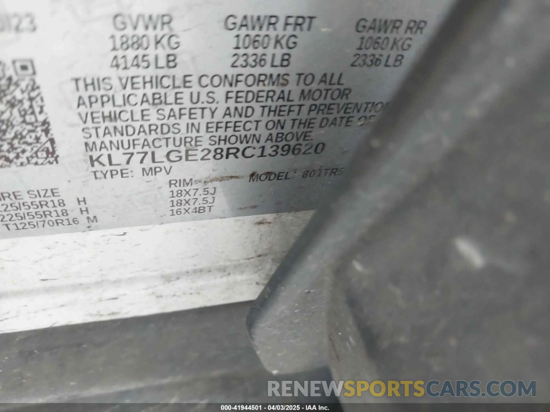9 Фотография поврежденного автомобиля KL77LGE28RC139620 CHEVROLET TRAX 2024