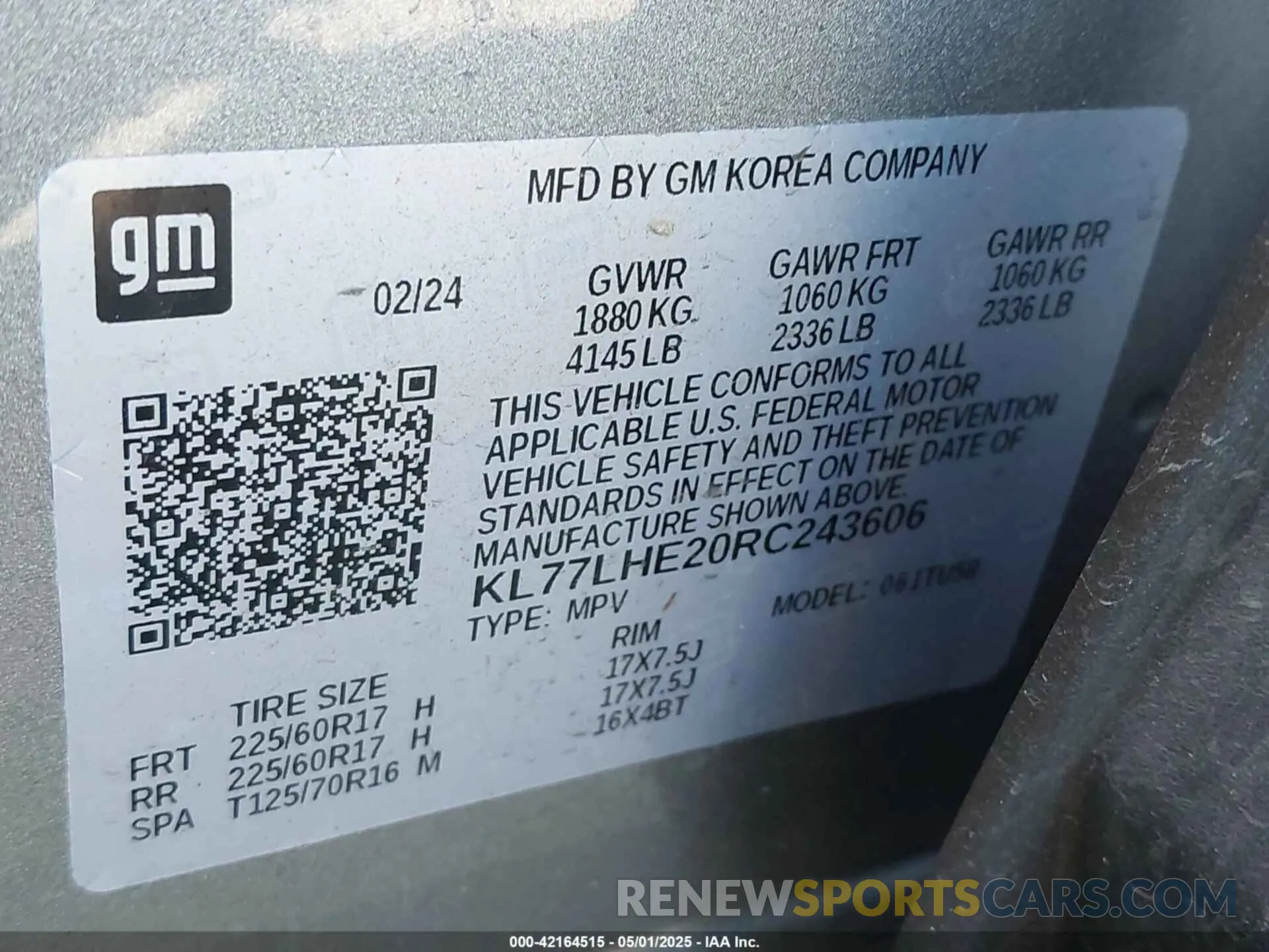 9 Photograph of a damaged car KL77LHE20RC243606 CHEVROLET TRAX 2024