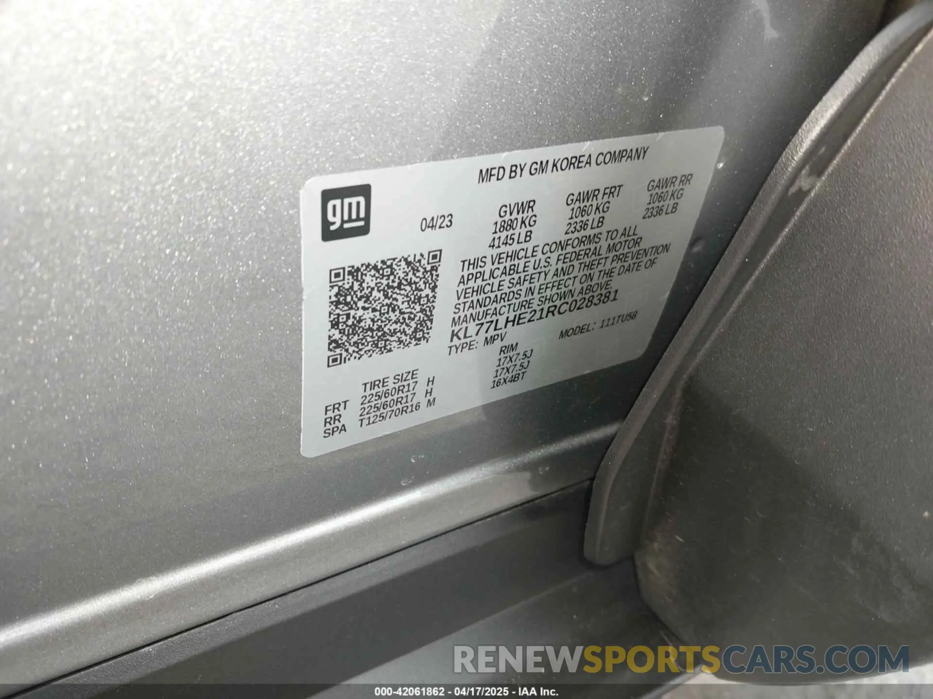 9 Фотография поврежденного автомобиля KL77LHE21RC028381 CHEVROLET TRAX 2024