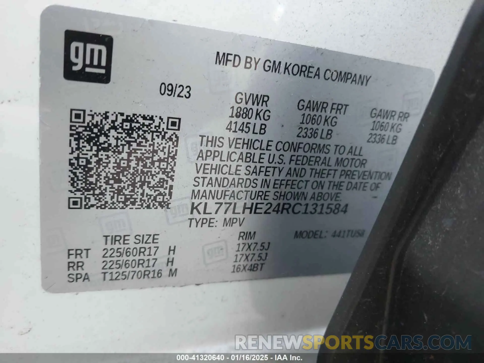 9 Фотография поврежденного автомобиля KL77LHE24RC131584 CHEVROLET TRAX 2024