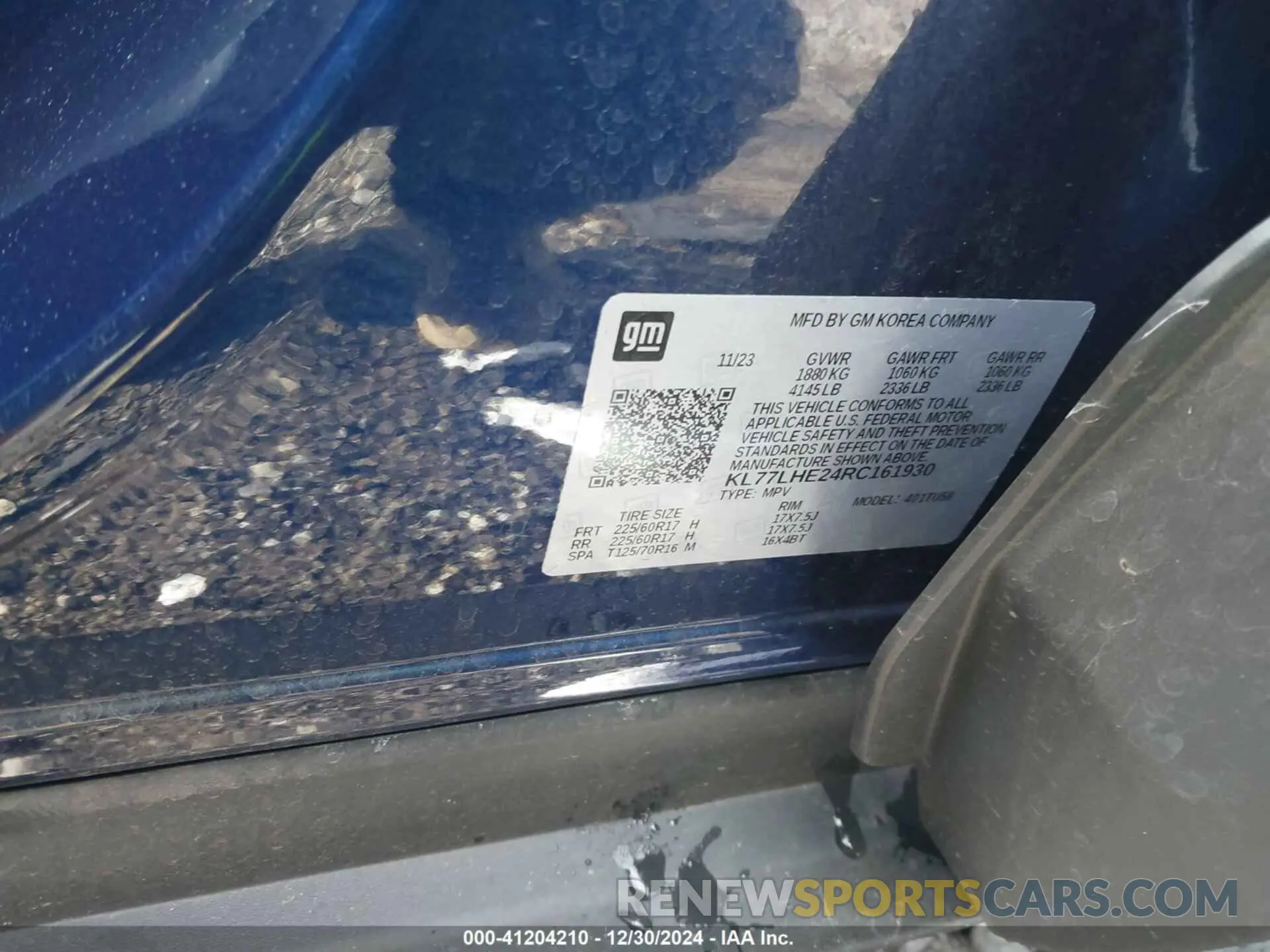 9 Photograph of a damaged car KL77LHE24RC161930 CHEVROLET TRAX 2024