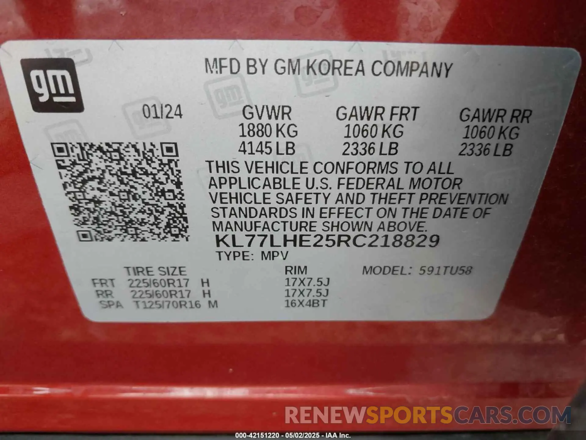 9 Photograph of a damaged car KL77LHE25RC218829 CHEVROLET TRAX 2024