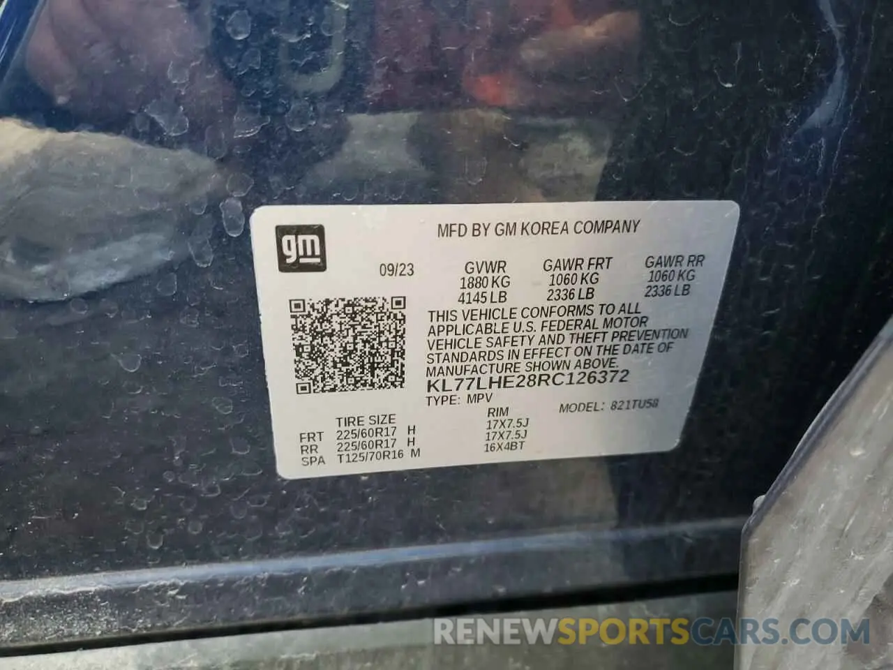 13 Photograph of a damaged car KL77LHE28RC126372 CHEVROLET TRAX 2024