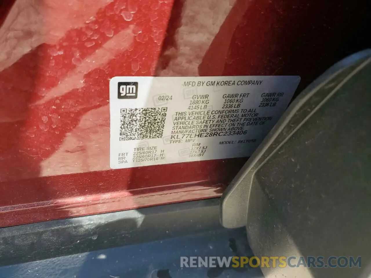 15 Фотография поврежденного автомобиля KL77LHE28RC233406 CHEVROLET TRAX 2024