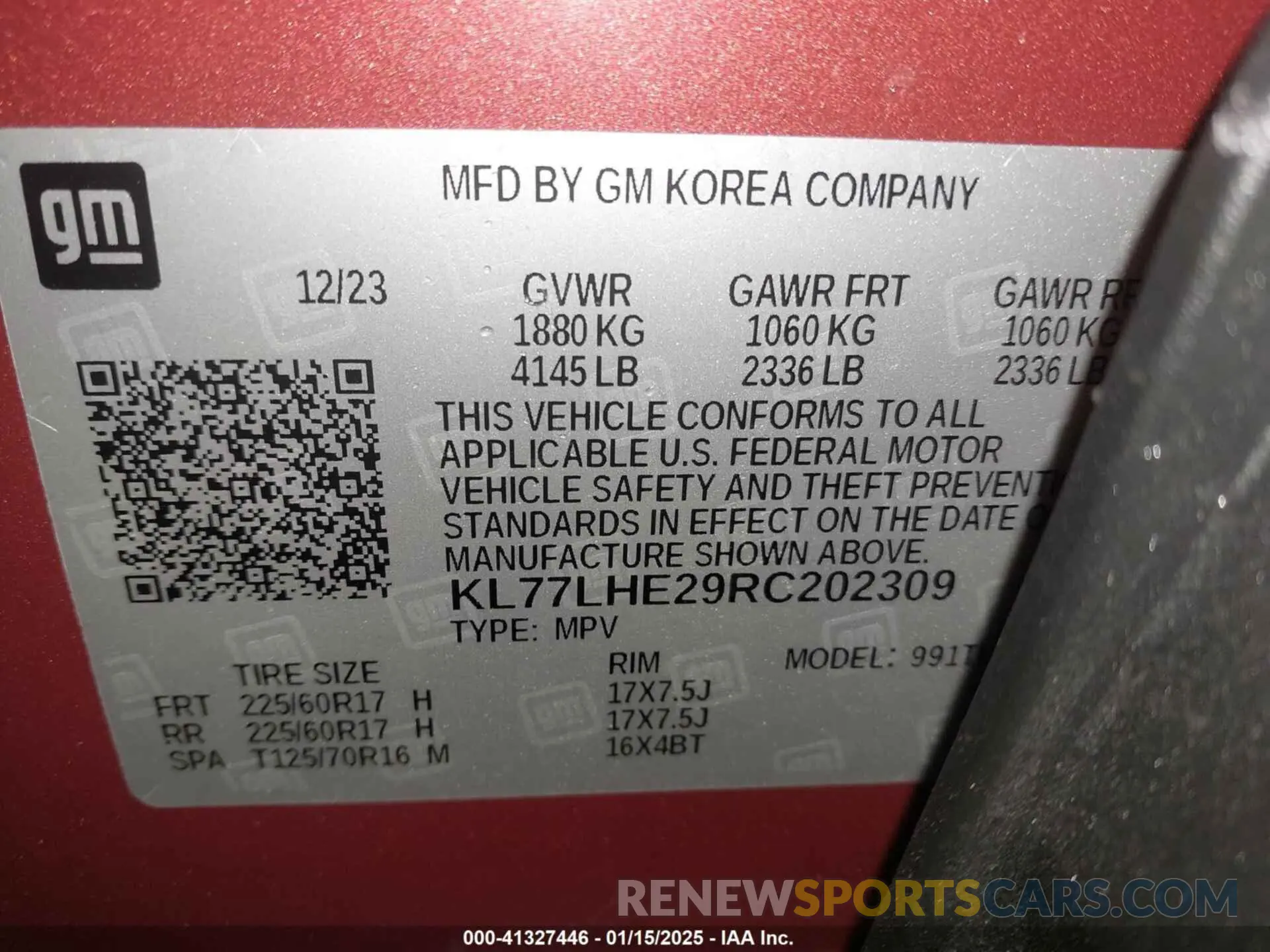 9 Фотография поврежденного автомобиля KL77LHE29RC202309 CHEVROLET TRAX 2024