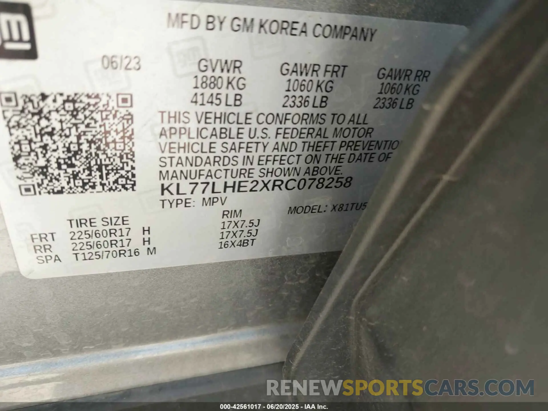 9 Photograph of a damaged car KL77LHE2XRC078258 CHEVROLET TRAX 2024