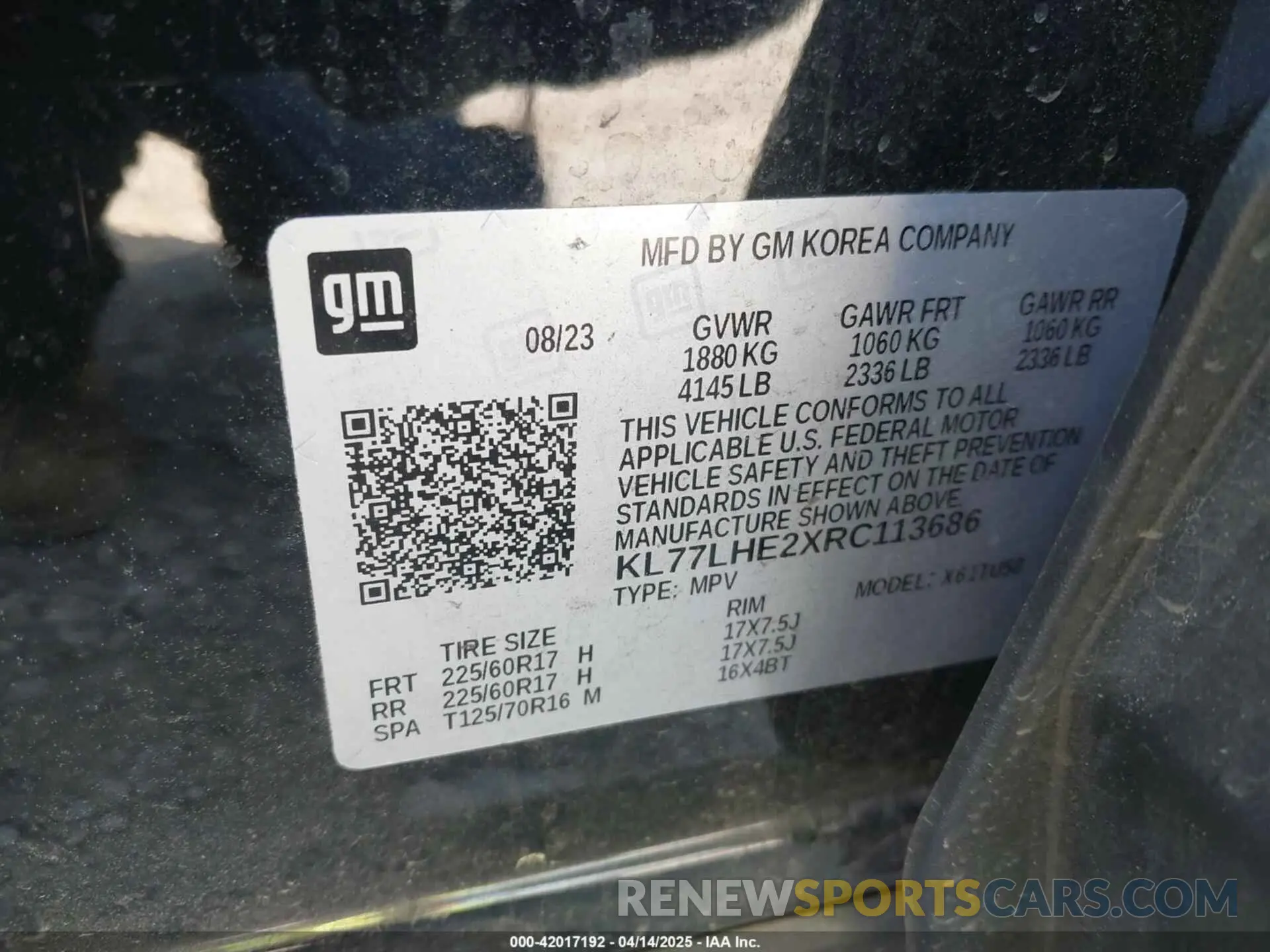 9 Фотография поврежденного автомобиля KL77LHE2XRC113686 CHEVROLET TRAX 2024