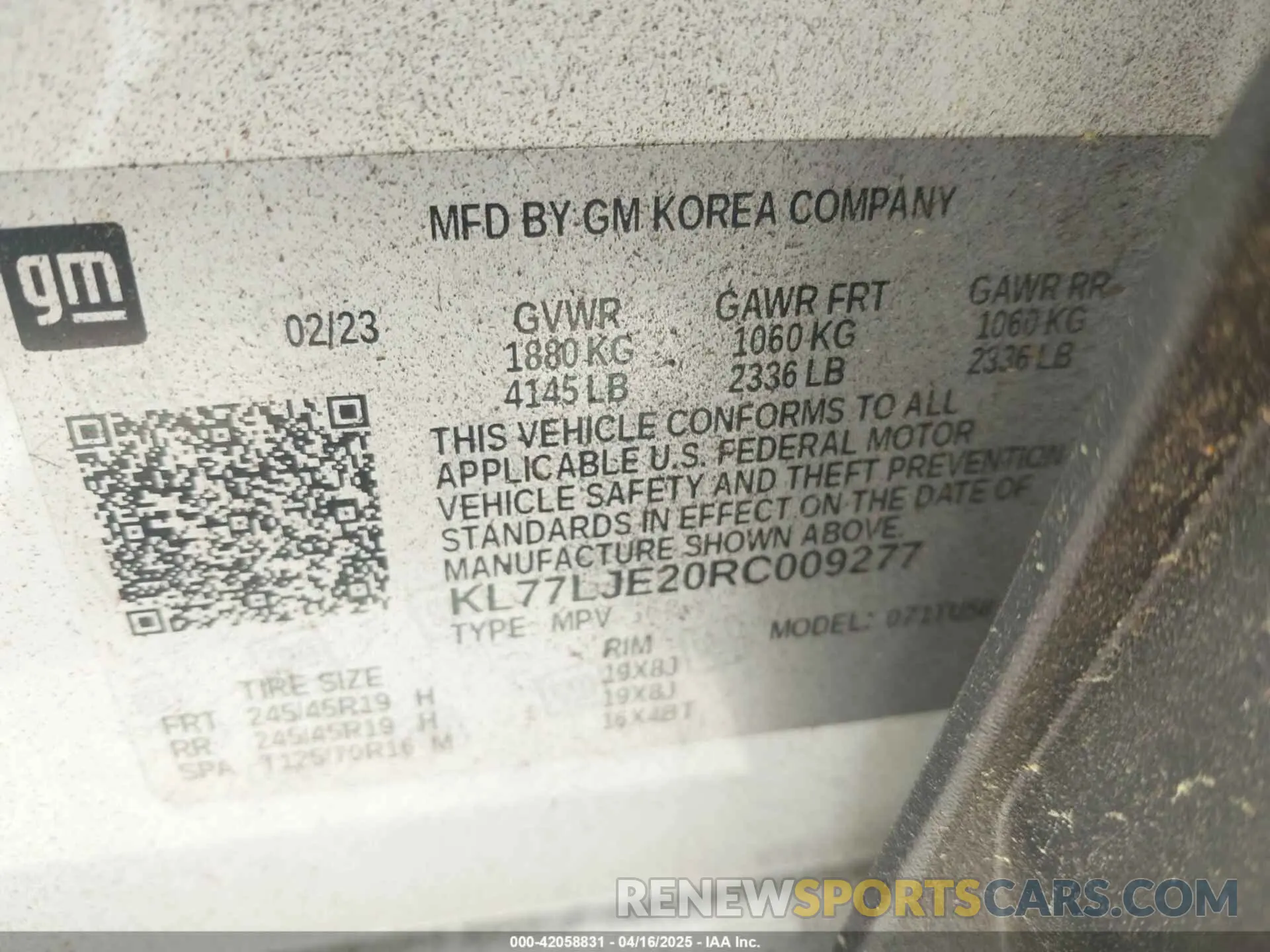 9 Photograph of a damaged car KL77LJE20RC009277 CHEVROLET TRAX 2024