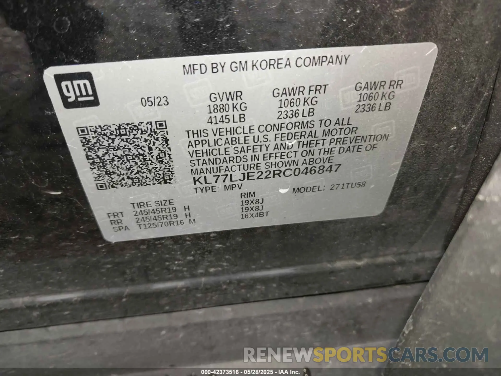 9 Фотография поврежденного автомобиля KL77LJE22RC046847 CHEVROLET TRAX 2024