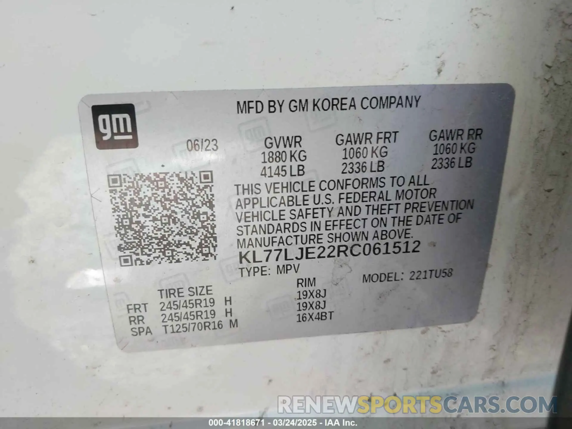9 Photograph of a damaged car KL77LJE22RC061512 CHEVROLET TRAX 2024
