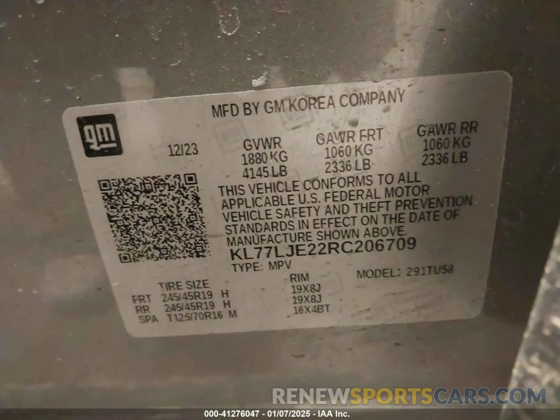 9 Photograph of a damaged car KL77LJE22RC206709 CHEVROLET TRAX 2024