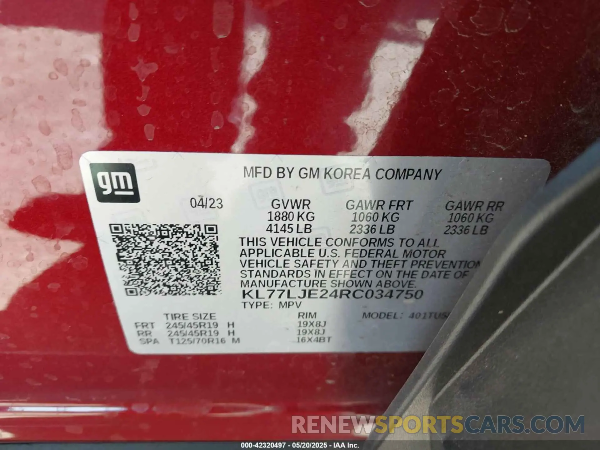 9 Photograph of a damaged car KL77LJE24RC034750 CHEVROLET TRAX 2024