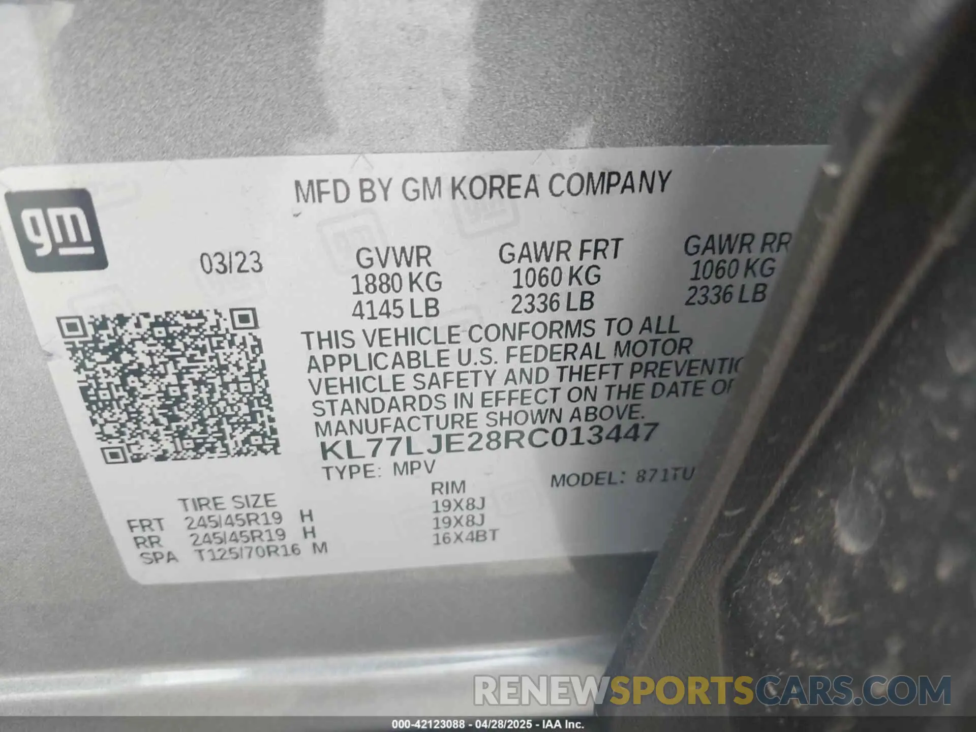 9 Photograph of a damaged car KL77LJE28RC013447 CHEVROLET TRAX 2024