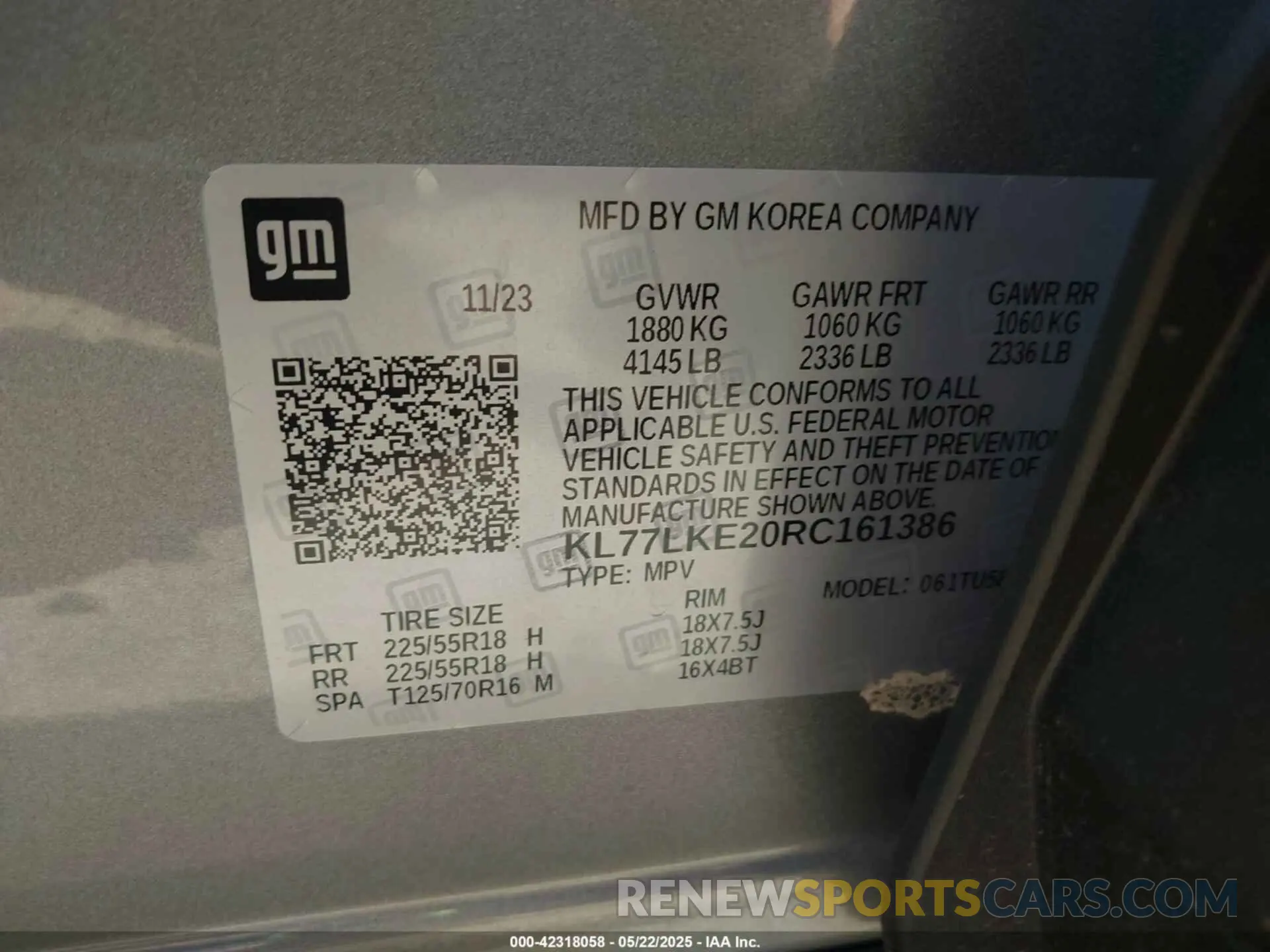 9 Photograph of a damaged car KL77LKE20RC161386 CHEVROLET TRAX 2024