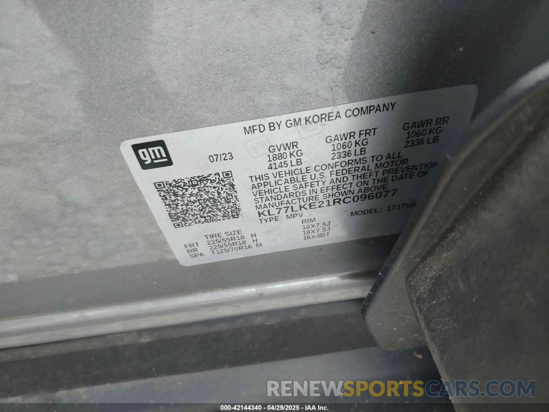 9 Фотография поврежденного автомобиля KL77LKE21RC096077 CHEVROLET TRAX 2024