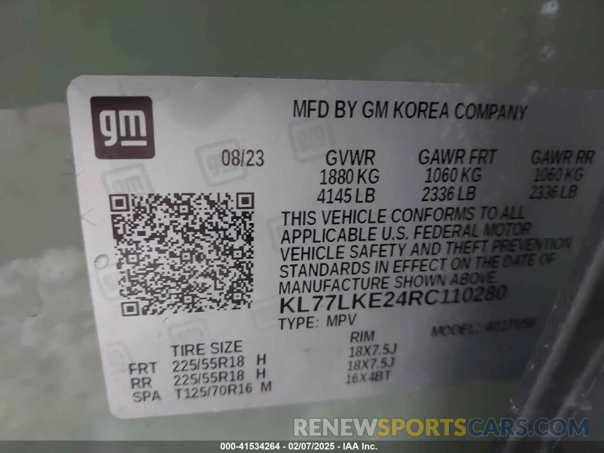9 Photograph of a damaged car KL77LKE24RC110280 CHEVROLET TRAX 2024