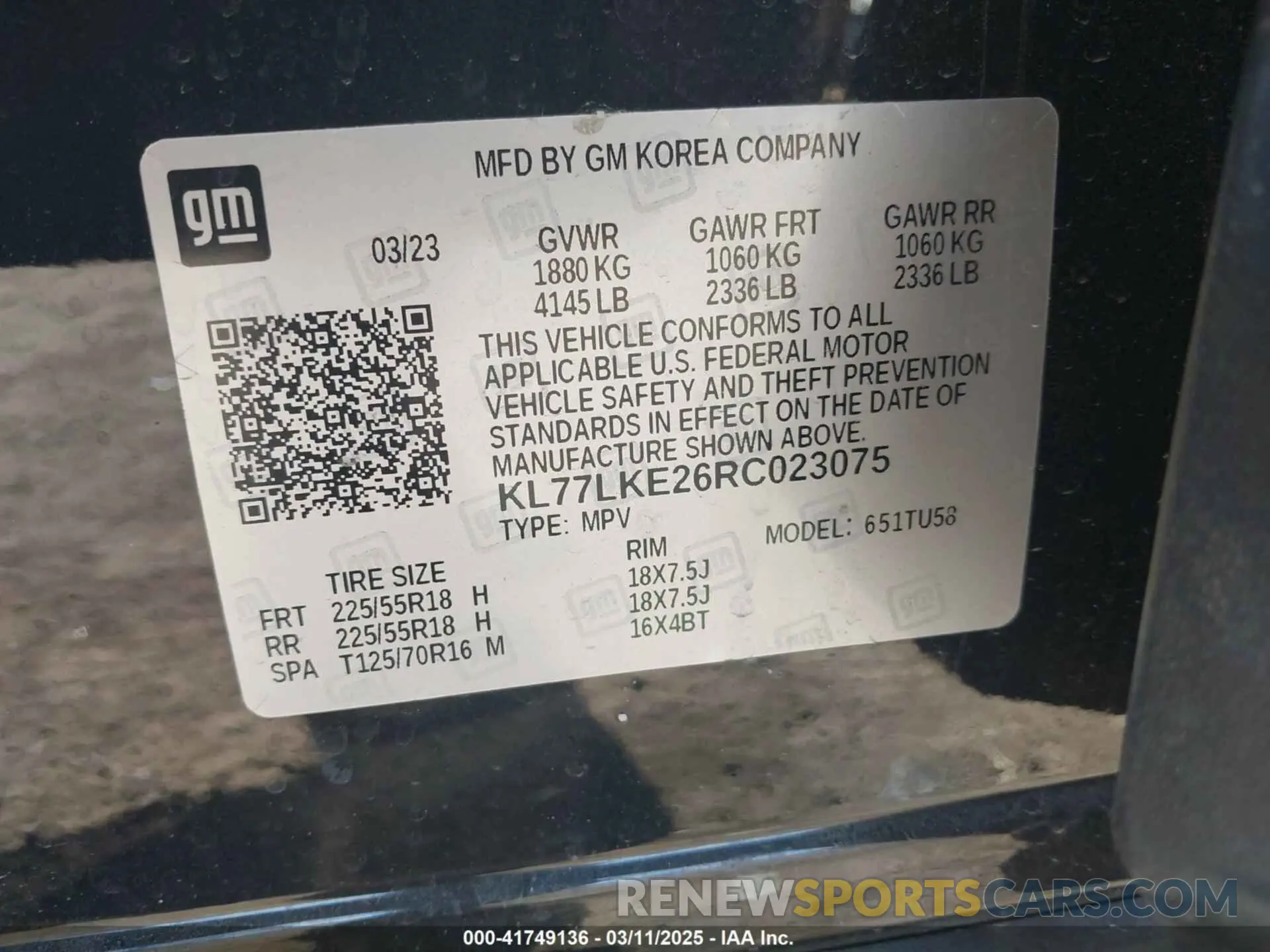 9 Photograph of a damaged car KL77LKE26RC023075 CHEVROLET TRAX 2024