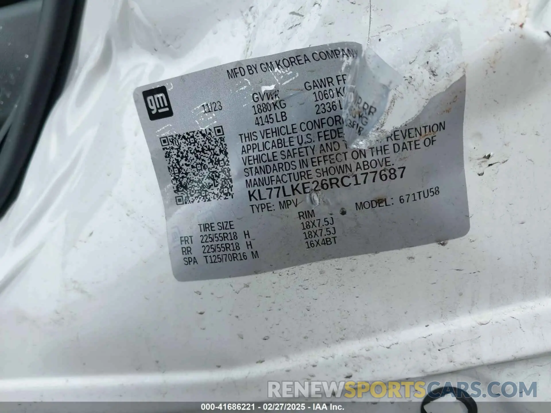 9 Photograph of a damaged car KL77LKE26RC177687 CHEVROLET TRAX 2024