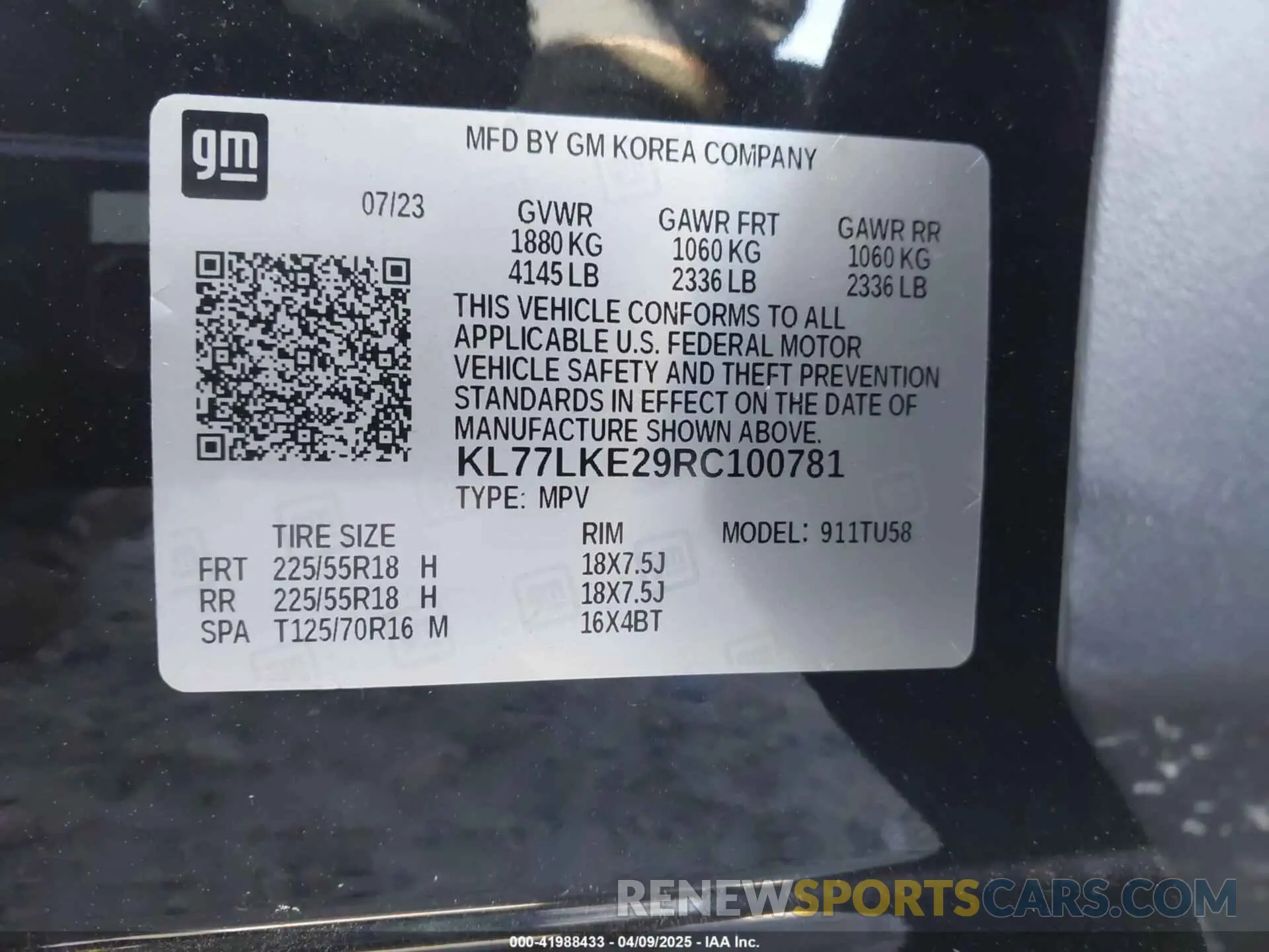 9 Фотография поврежденного автомобиля KL77LKE29RC100781 CHEVROLET TRAX 2024