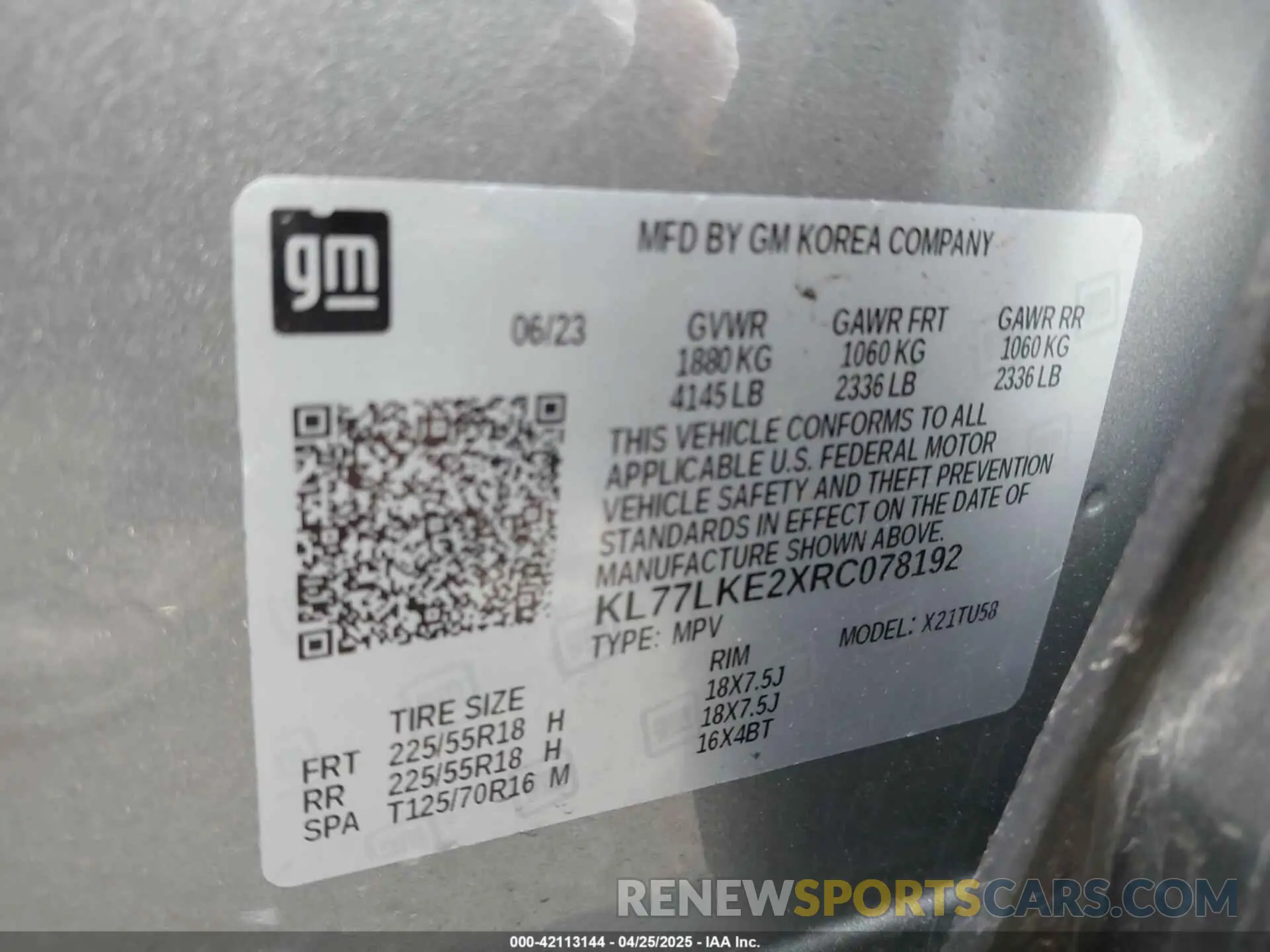 9 Фотография поврежденного автомобиля KL77LKE2XRC078192 CHEVROLET TRAX 2024