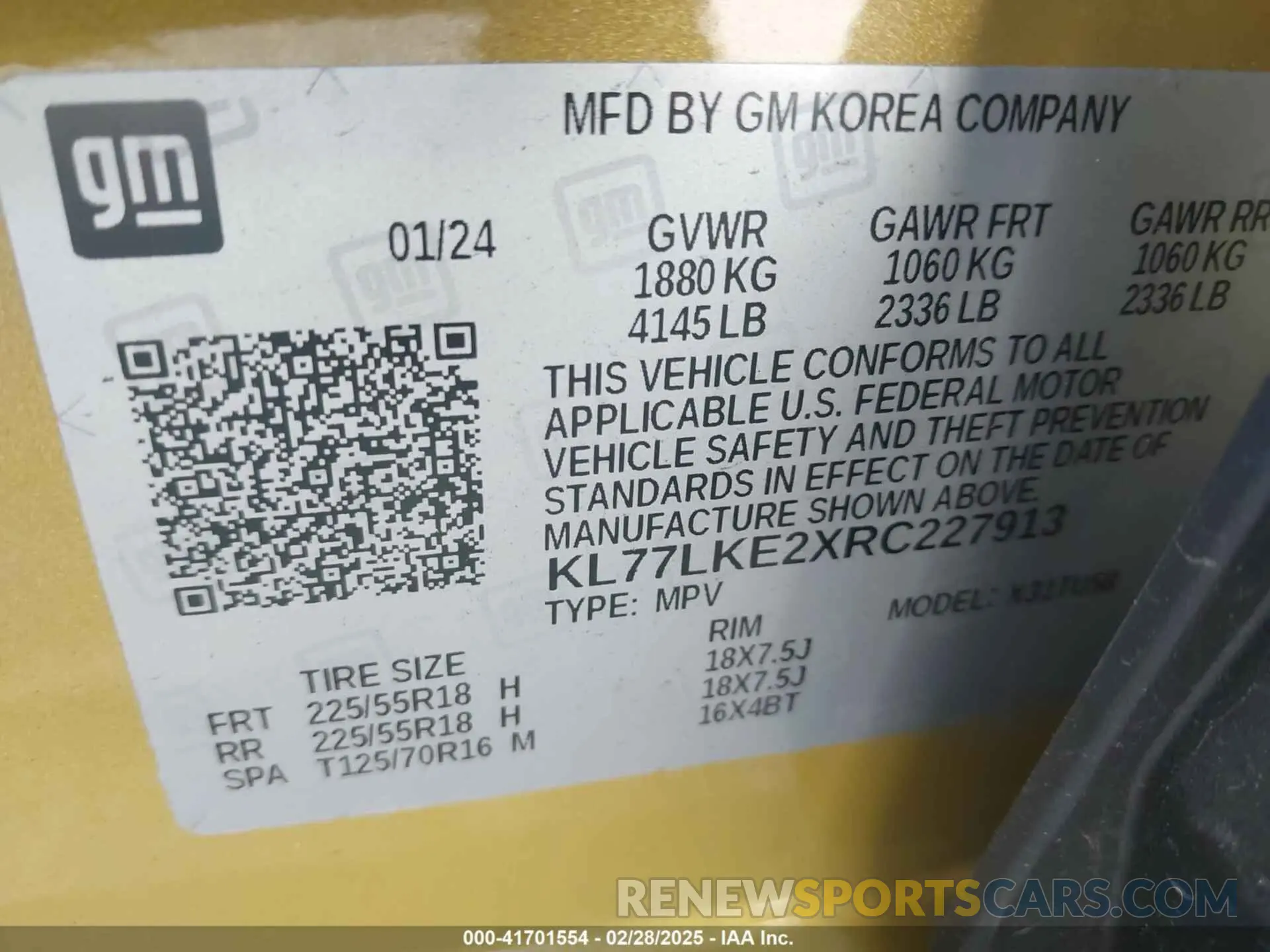 9 Фотография поврежденного автомобиля KL77LKE2XRC227913 CHEVROLET TRAX 2024