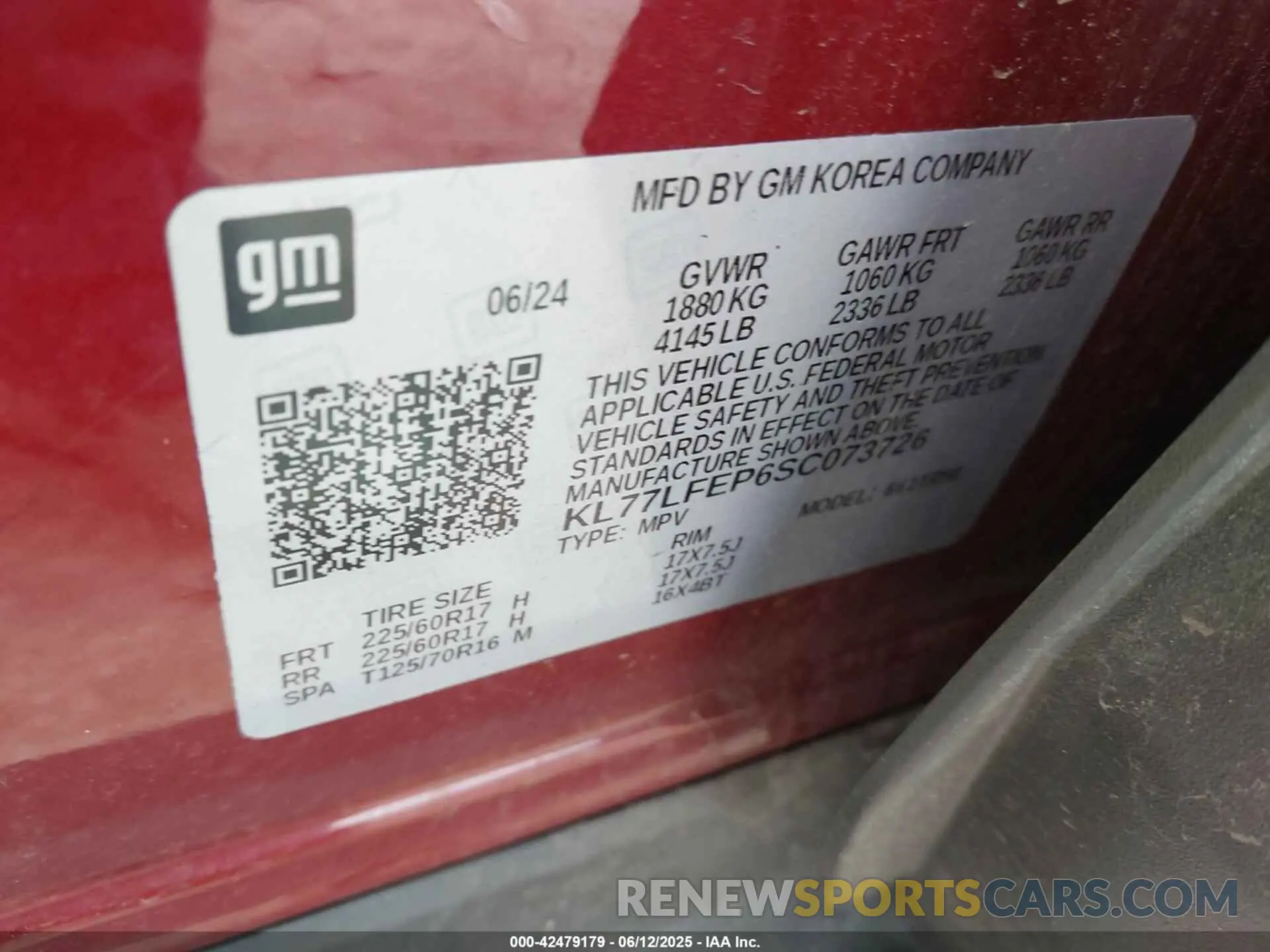 9 Photograph of a damaged car KL77LFEP6SC073726 CHEVROLET TRAX 2025