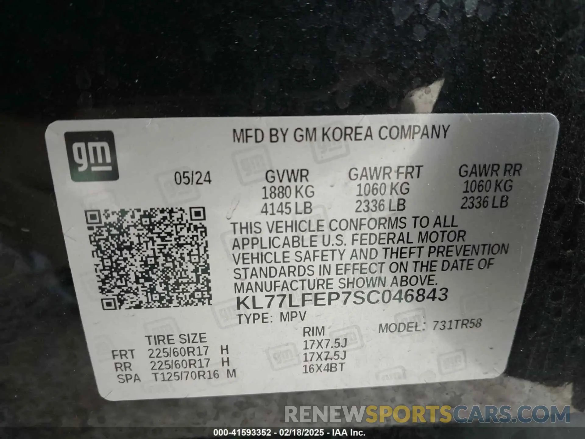 9 Photograph of a damaged car KL77LFEP7SC046843 CHEVROLET TRAX 2025