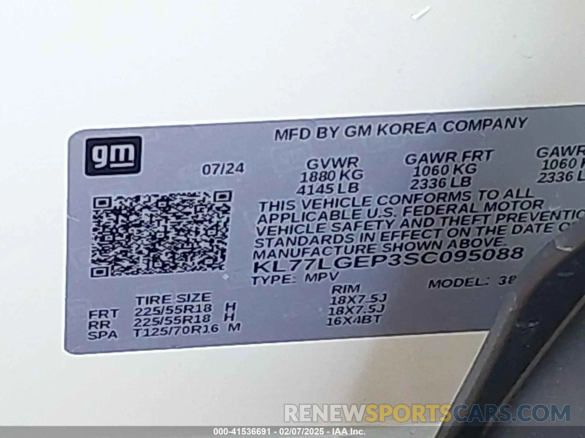 9 Photograph of a damaged car KL77LGEP3SC095088 CHEVROLET TRAX 2025