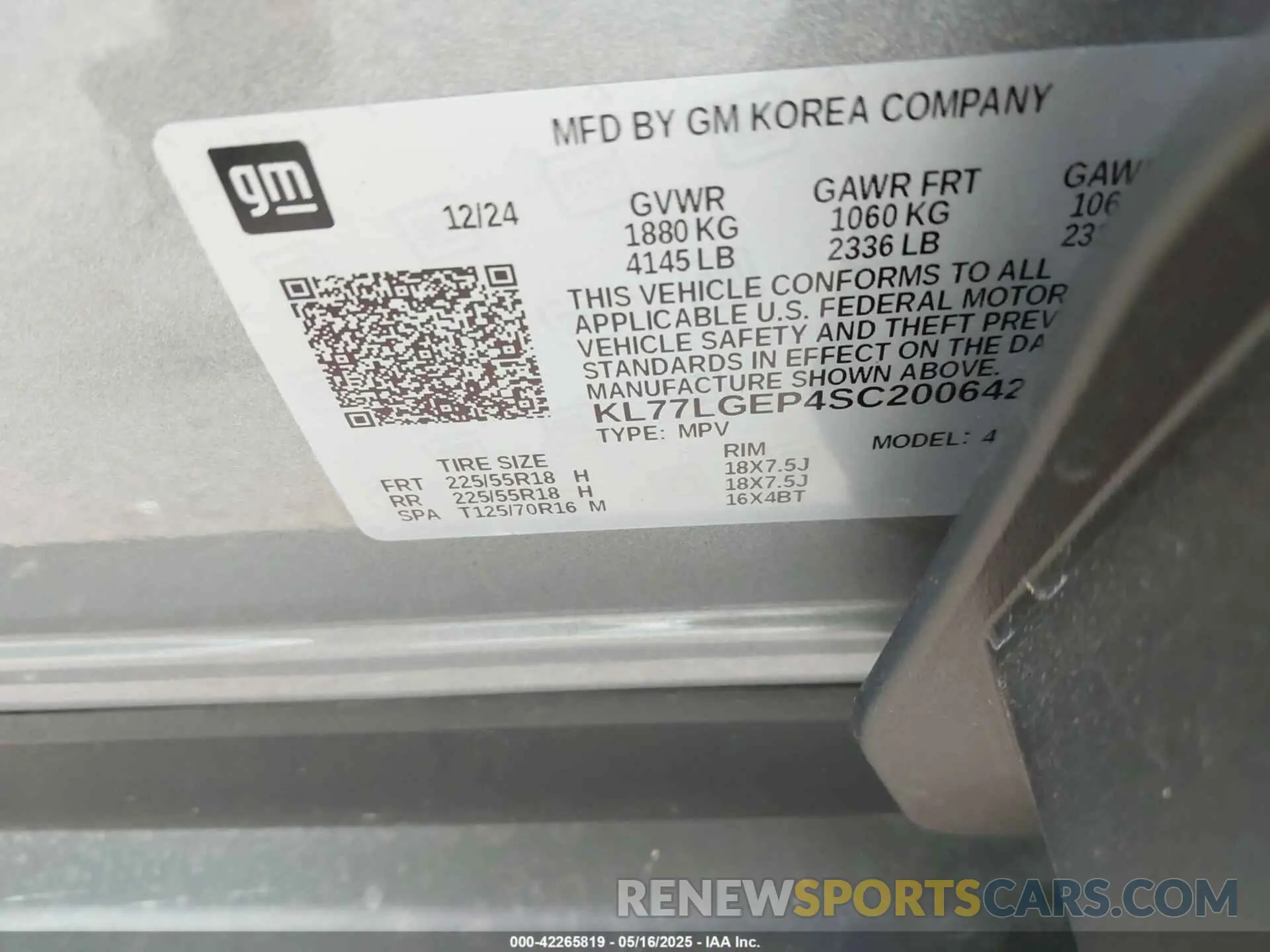 9 Фотография поврежденного автомобиля KL77LGEP4SC200642 CHEVROLET TRAX 2025