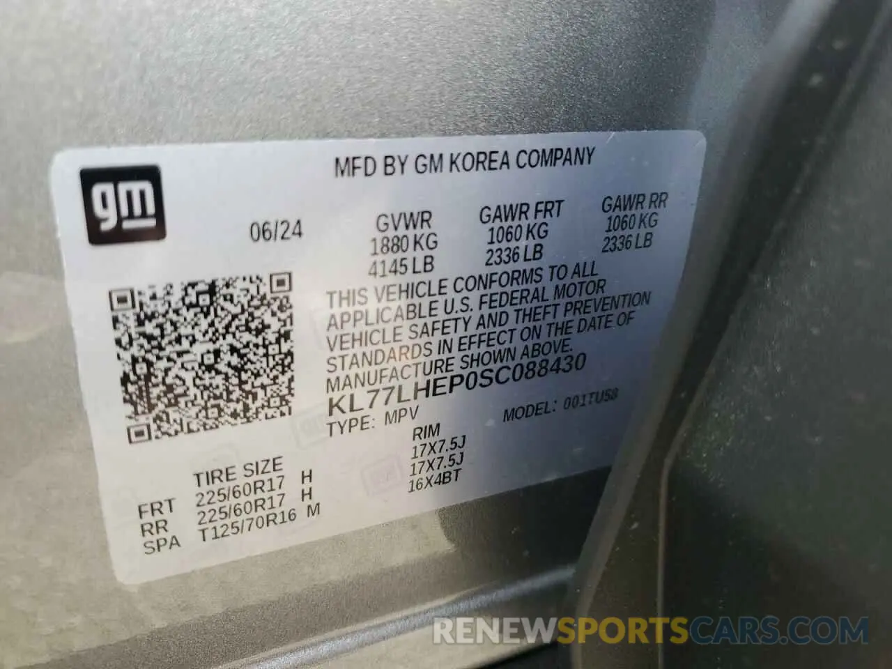 13 Фотография поврежденного автомобиля KL77LHEP0SC088430 CHEVROLET TRAX 2025