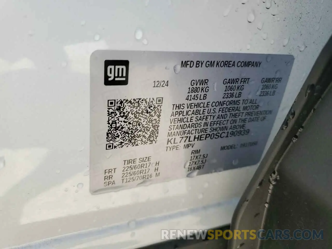 14 Photograph of a damaged car KL77LHEP0SC190939 CHEVROLET TRAX 2025