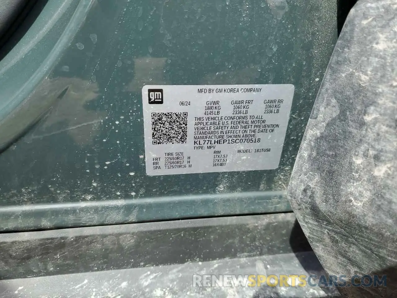 15 Photograph of a damaged car KL77LHEP1SC070518 CHEVROLET TRAX 2025