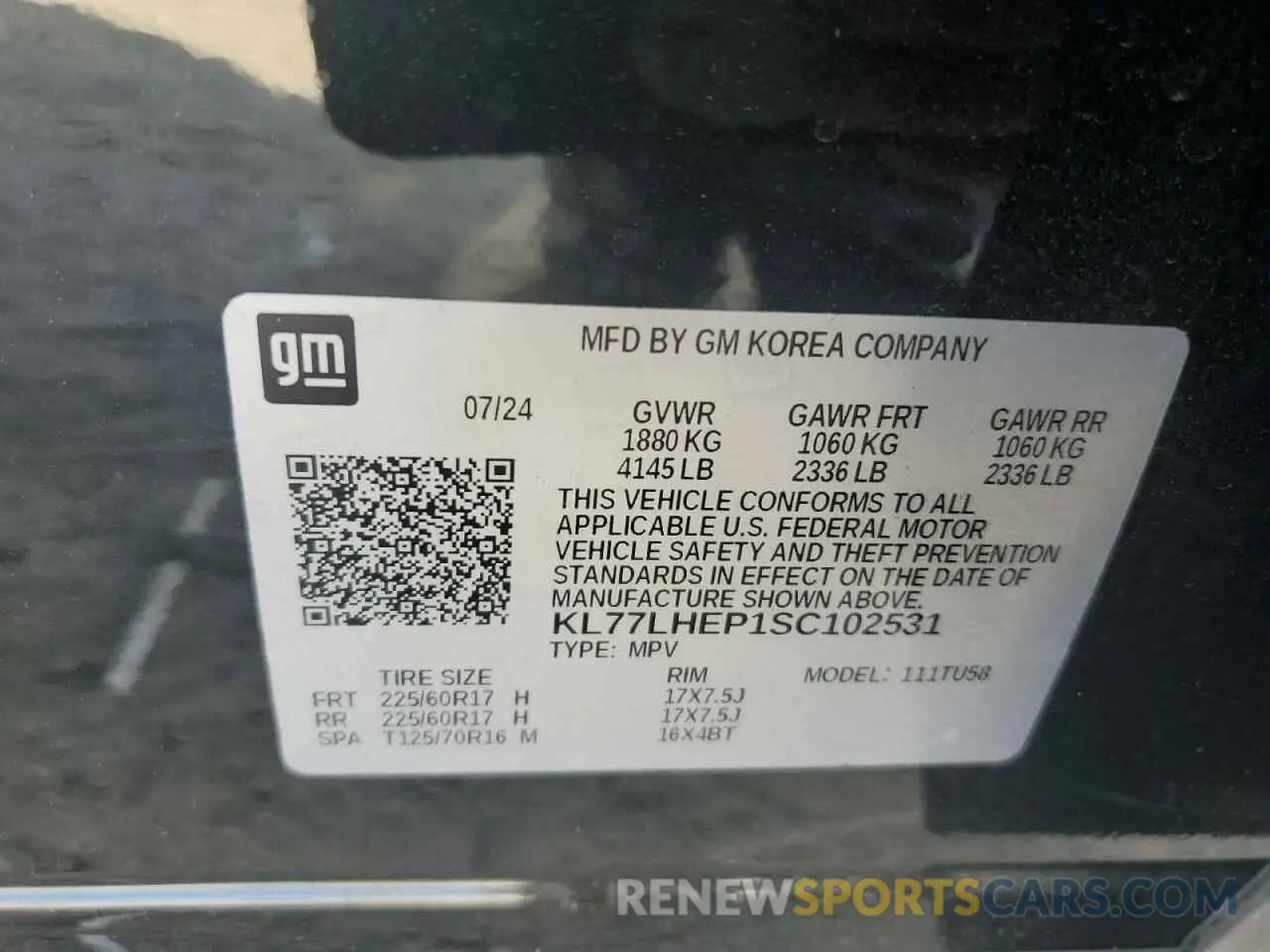 13 Фотография поврежденного автомобиля KL77LHEP1SC102531 CHEVROLET TRAX 2025