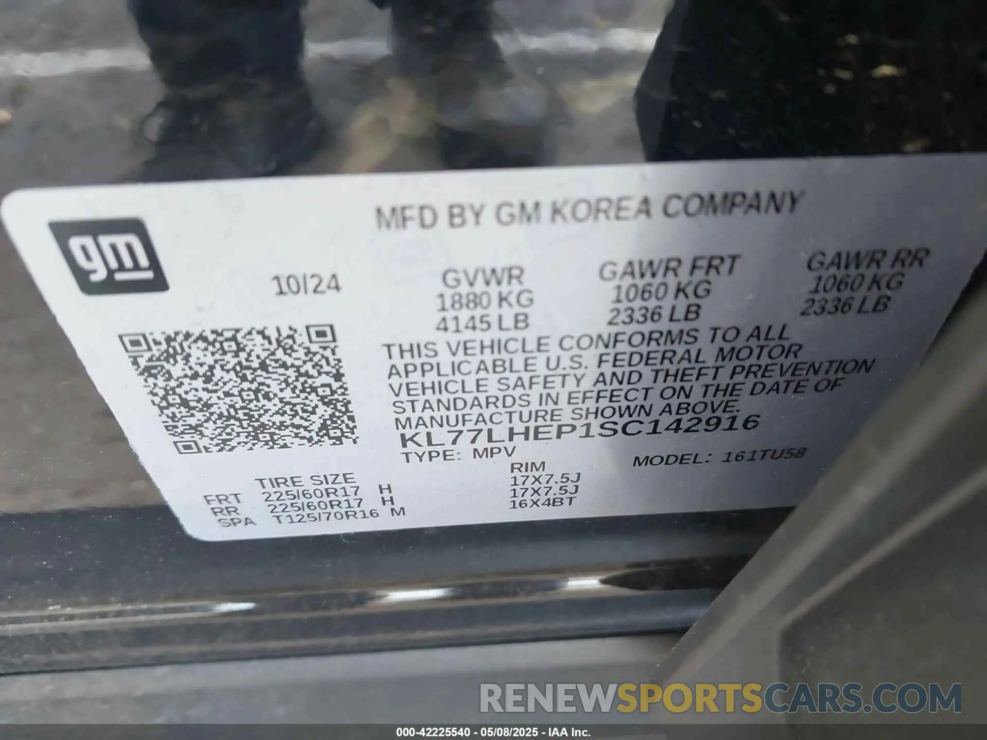 9 Фотография поврежденного автомобиля KL77LHEP1SC142916 CHEVROLET TRAX 2025