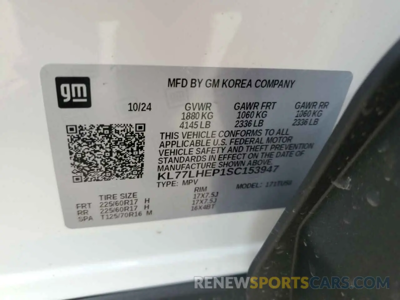12 Photograph of a damaged car KL77LHEP1SC153947 CHEVROLET TRAX 2025