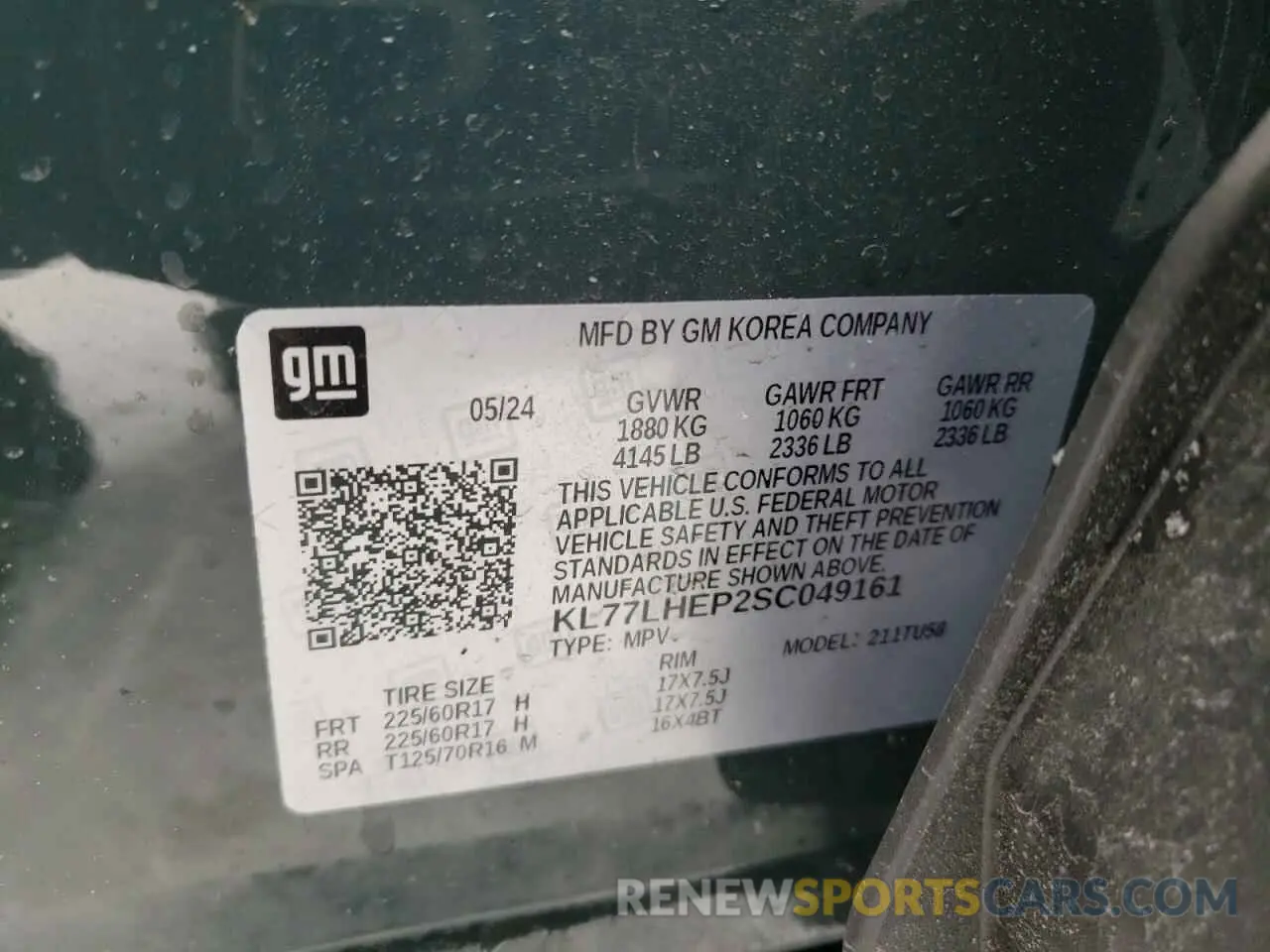 14 Photograph of a damaged car KL77LHEP2SC049161 CHEVROLET TRAX 2025